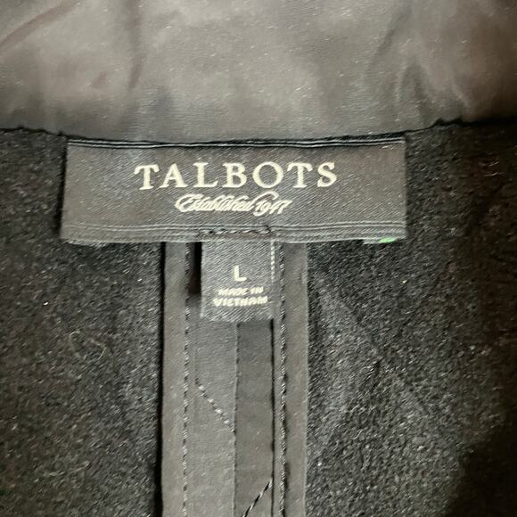 Talbots | Black Quilted Vest Snap Polyester Womens Large - Picture 6 of 8